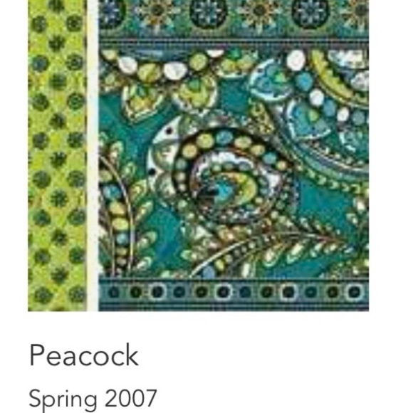 VERA BRADLEY Peacock Zipper Hipster Crossbody Y2K Green Turquoise Paisley 2007 - Picture 14 of 14